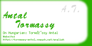 antal tormassy business card